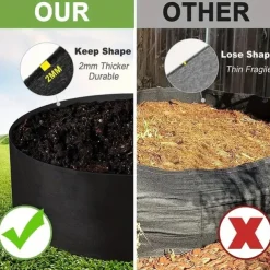 Extra Large Fabric Raised Planting Bed Round Flower Pot Planter Bag Garden Bed Bag Herb Flower Vegetable Plant