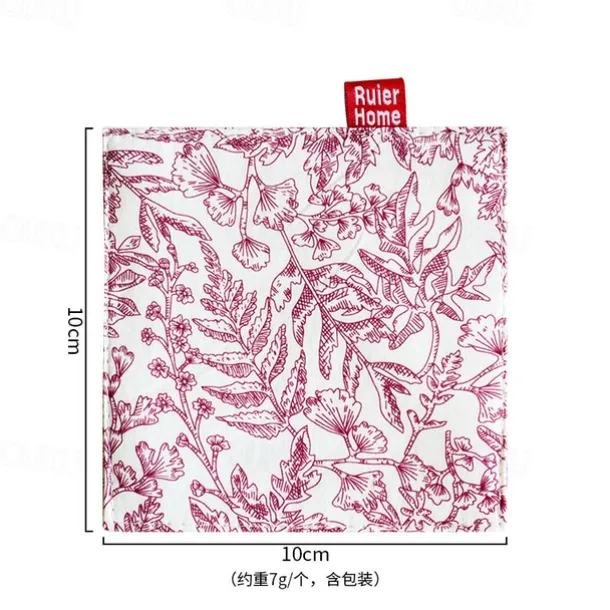 Fabric Coaster With Printed Double-Layer Insulation Pad, Simple Style Square Mug Pad
