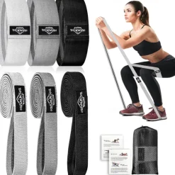 Fabric Resistance Bands for Working Out, 6Pack Non-Slip Exercise Bands for Women and Men, Fabric Booty Bands for Home, Fitness, Pilates, Stretching