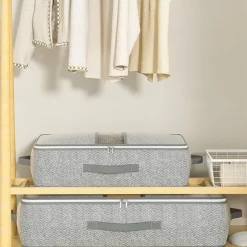 Fabric Storage Box with Clear Window – Quilt, Clothing, and Miscellaneous Organizer Bag