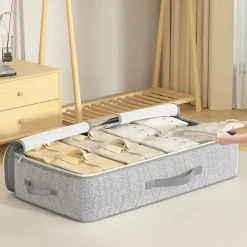 Fabric Storage Box with Clear Window – Quilt, Clothing, and Miscellaneous Organizer Bag