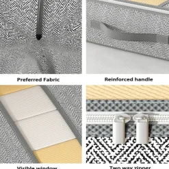 Fabric Storage Box with Clear Window – Quilt, Clothing, and Miscellaneous Organizer Bag