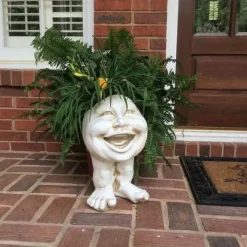 Face Planters, Muggle Head Planter Face Flower Pot Resin Garden Sculpture For Indoor Outdoor Plants, Unique Garden Pot Patio Decor