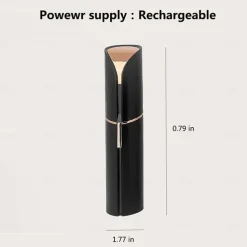 Facial Hair Removal For Women Painless Hair Remover, Waterproof Shaver Razor Hair Remover With LED Light For Face Bikini Peach Fuzz Upper Mustache Lip Chin (Matte Black)