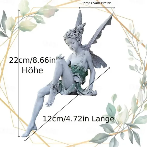 Fairy Statue Angel Fairy Statue, Garden Antique Resin, Realistic Decoration, Family Table Decoration, Garden, Lawn, Courtyard, Porch, Courtyard, Outdoor Decoration