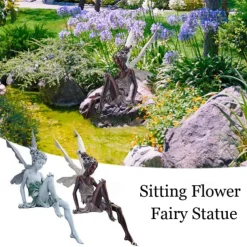 Fairy Statue Angel Fairy Statue, Garden Antique Resin, Realistic Decoration, Family Table Decoration, Garden, Lawn, Courtyard, Porch, Courtyard, Outdoor Decoration