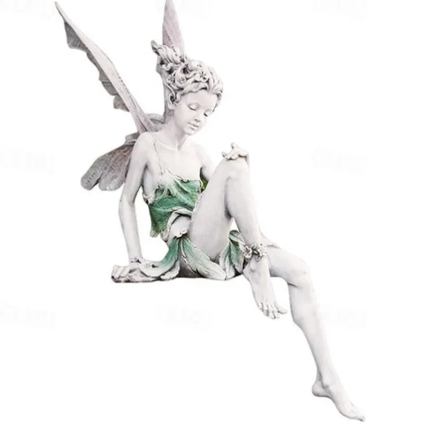Fairy Statue Angel Fairy Statue, Garden Antique Resin, Realistic Decoration, Family Table Decoration, Garden, Lawn, Courtyard, Porch, Courtyard, Outdoor Decoration
