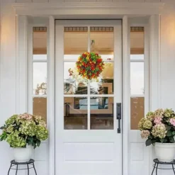 Fall Eucalyptus Farmhouse Wreath,Artificial Door Wreath, Front Door Decoration, Autumn Decoration Wreath, Autumn Decoration, Wall Wreath, Artificial Plants