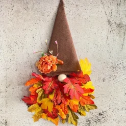 Fall Wreath Wreath Hat Faux Maple Wood Beads For Front Door Christmas Decoration