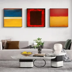 Famous Mark Rothko Colorful Abstract Artwork Hand-painted Canvas Painting Modern Wall Art For Gallery Living Room Home Decoration Stretched Frame Ready to Hang or Unframed