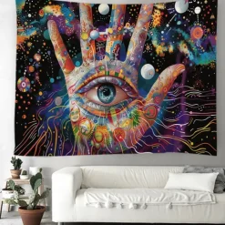Fantasy Trippy Eye Graffiti Hanging Tapestry Wall Art Large Tapestry Mural Decor Photograph Backdrop Blanket Curtain Home Bedroom Living Room Decoration