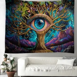 Fantasy Trippy Eye Graffiti Hanging Tapestry Wall Art Large Tapestry Mural Decor Photograph Backdrop Blanket Curtain Home Bedroom Living Room Decoration