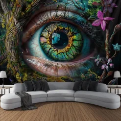 Fantasy Trippy Eye Graffiti Hanging Tapestry Wall Art Large Tapestry Mural Decor Photograph Backdrop Blanket Curtain Home Bedroom Living Room Decoration