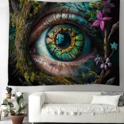 Fantasy Trippy Eye Graffiti Hanging Tapestry Wall Art Large Tapestry Mural Decor Photograph Backdrop Blanket Curtain Home Bedroom Living Room Decoration