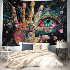 Fantasy Trippy Eye Graffiti Hanging Tapestry Wall Art Large Tapestry Mural Decor Photograph Backdrop Blanket Curtain Home Bedroom Living Room Decoration