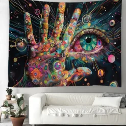 Fantasy Trippy Eye Graffiti Hanging Tapestry Wall Art Large Tapestry Mural Decor Photograph Backdrop Blanket Curtain Home Bedroom Living Room Decoration