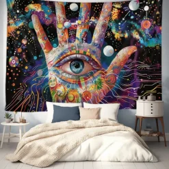 Fantasy Trippy Eye Graffiti Hanging Tapestry Wall Art Large Tapestry Mural Decor Photograph Backdrop Blanket Curtain Home Bedroom Living Room Decoration