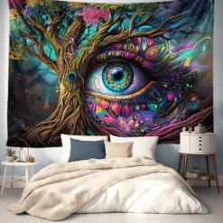 Fantasy Trippy Eye Graffiti Hanging Tapestry Wall Art Large Tapestry Mural Decor Photograph Backdrop Blanket Curtain Home Bedroom Living Room Decoration