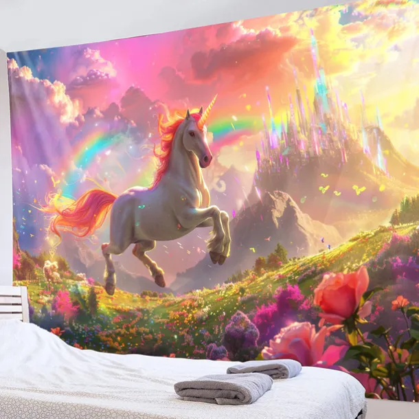 Fantasy Unicorn Hanging Tapestry Wall Art Large Tapestry Mural Decor Photograph Backdrop Blanket Curtain Home Bedroom Living Room Decoration