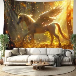 Fantasy Unicorn Hanging Tapestry Wall Art Large Tapestry Mural Decor Photograph Backdrop Blanket Curtain Home Bedroom Living Room Decoration