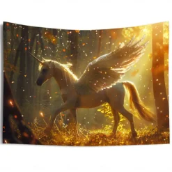 Fantasy Unicorn Hanging Tapestry Wall Art Large Tapestry Mural Decor Photograph Backdrop Blanket Curtain Home Bedroom Living Room Decoration