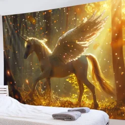 Fantasy Unicorn Hanging Tapestry Wall Art Large Tapestry Mural Decor Photograph Backdrop Blanket Curtain Home Bedroom Living Room Decoration