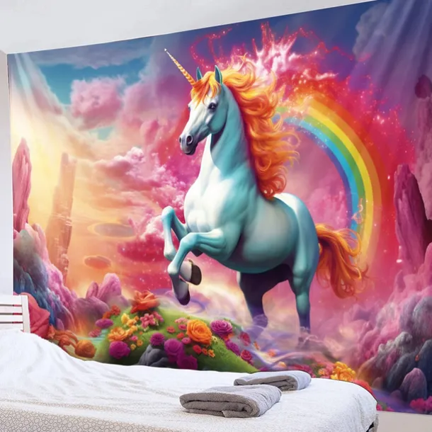 Fantasy Unicorn Hanging Tapestry Wall Art Large Tapestry Mural Decor Photograph Backdrop Blanket Curtain Home Bedroom Living Room Decoration