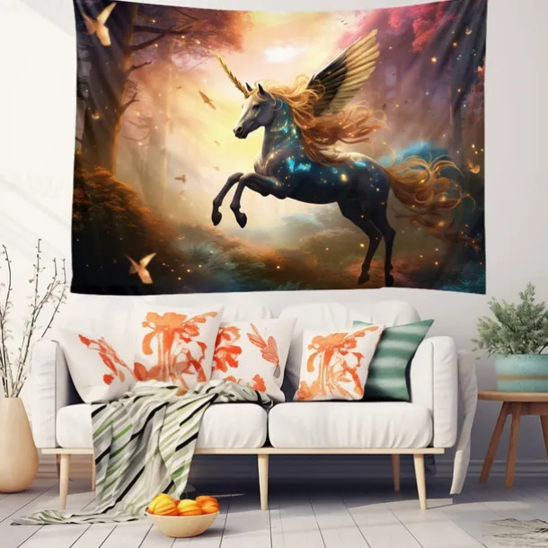 Fantasy Unicorn Hanging Tapestry Wall Art Large Tapestry Mural Decor Photograph Backdrop Blanket Curtain Home Bedroom Living Room Decoration
