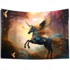 Fantasy Unicorn Hanging Tapestry Wall Art Large Tapestry Mural Decor Photograph Backdrop Blanket Curtain Home Bedroom Living Room Decoration