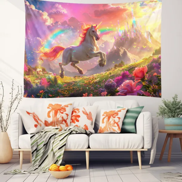Fantasy Unicorn Hanging Tapestry Wall Art Large Tapestry Mural Decor Photograph Backdrop Blanket Curtain Home Bedroom Living Room Decoration