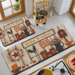 Farmhouse Chicken Area Rug Kitchen Mat Non-Slip Oil Proof Floor Mat Livingroom Rug Indoor Outdoor Mat Bedroom Decor Bathroom Mat Entrance Rug Door Mat