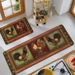 Farmhouse Chicken Area Rug Kitchen Mat Non-Slip Oil Proof Floor Mat Livingroom Rug Indoor Outdoor Mat Bedroom Decor Bathroom Mat Entrance Rug Door Mat