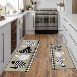 Farmhouse Chicken Area Rug Kitchen Mat Non-Slip Oil Proof Floor Mat Livingroom Rug Indoor Outdoor Mat Bedroom Decor Bathroom Mat Entrance Rug Door Mat