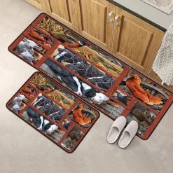 Farmhouse Chicken Area Rug Kitchen Mat Non-Slip Oil Proof Floor Mat Livingroom Rug Indoor Outdoor Mat Bedroom Decor Bathroom Mat Entrance Rug Door Mat