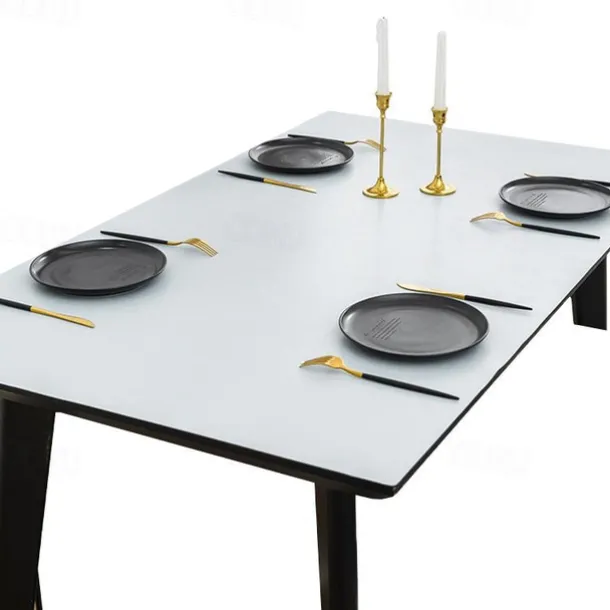 Farmhouse Table Mat Cover 100% Waterproof Oil-Proof Vinyl PVC Table Cloth, Rectangle Tablecloth Protector for Dining Table, Outdoor and Indoor