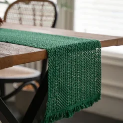 Farmhouse Table Runner Vintage Table Runner Cotton Linen Table Decorations for Dining Party Holiday