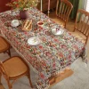 Farmhouse Tablecloth Boho Cotton Linen Table Cloth Bohemian Table Decor Wrinkle Resistant for Restaurant, Picnic, Indoor and Outdoor Dining