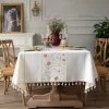 Farmhouse Tablecloth Cotton Linen Table Cloth Spring Tablecloth Round Outdoor Cloth Table Cover Oval Rectangle For Picnic,Wedding,Dining,Easter,Kitchen
