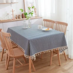 Farmhouse Tablecloth Cotton Linen Rectangle Table Cloths for Kitchen Dining, Party, Holiday, , Buffet Holiday Family Gathering