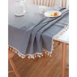 Farmhouse Tablecloth Cotton Linen Rectangle Table Cloths for Kitchen Dining, Party, Holiday, , Buffet Holiday Family Gathering