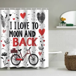 Fashionable Shower Curtain 180cm*180cm(70"*70"), Waterproof Polyester Bathroom Privacy Cover with 12 Hooks, Stylish Home Decor for Bath