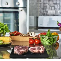 Fast Defrosting Tray for Natural Thawing Frozen Meat Rapid Thawing Plate & Board for Frozen Meat & Food Defrosting Mat Thaw Meat Quickly