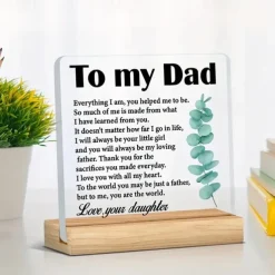 Father's Day Gift Daughter Son Best Gifts For Dad Gifts For Dad Birthday Father's Day Gifts For Dad Meaningful Acrylic Desk Sign Decor For Dad