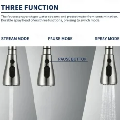 Faucet Accessories,Excellent Quality ABS/PC Helmet Lining-Surface Treatment-Chrome Faucet Spout Replacement Parts for Pull Down Kitchen Faucet