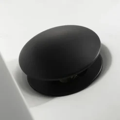 Faucet Accessories-Pop Up Drain With Overflow Brass Bathroom Basin Sink Push Down Waste Matte Black Painted Finished