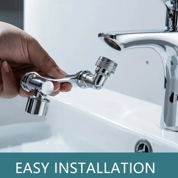 Faucet Extender 1080 Degree Extension, Universal Faucet Aerator Splash Kitchen Tap Filter Nozzle Bubbler Bathroom Kitchen Washroom 2 Spray Modes Faucet Aerator Attachment