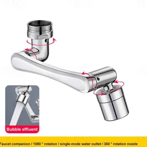 Faucet Extender 1080 Degree Extension, Universal Faucet Aerator Splash Kitchen Tap Filter Nozzle Bubbler Bathroom Kitchen Washroom 2 Spray Modes Faucet Aerator Attachment