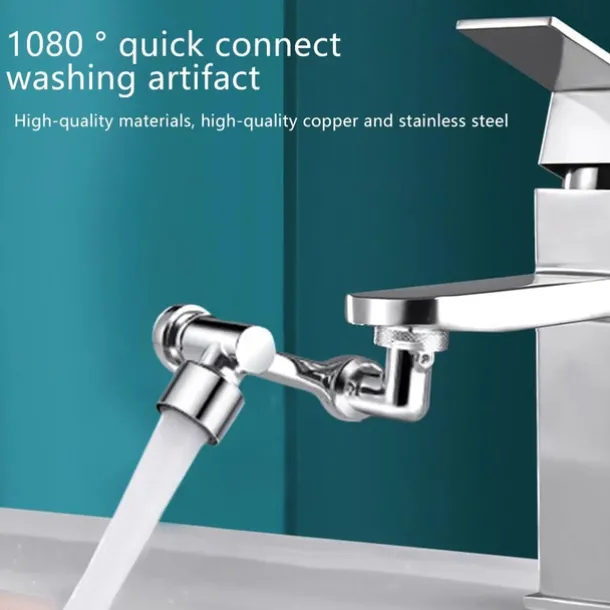 Faucet Extender 1080 Degree Extension, Universal Faucet Aerator Splash Kitchen Tap Filter Nozzle Bubbler Bathroom Kitchen Washroom 2 Spray Modes Faucet Aerator Attachment