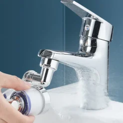 Faucet Extender Mechanical Arm 1080° Water Aerator Nozzle Bubbler for Bathroom Kitchen, Universal Tap Extend Head Sprayer Filter Spout Adapter Attachment Fittings Accessories