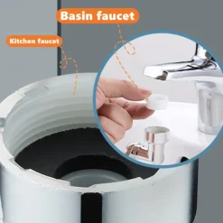 Faucet Extender Mechanical Arm 1080° Water Aerator Nozzle Bubbler for Bathroom Kitchen, Universal Tap Extend Head Sprayer Filter Spout Adapter Attachment Fittings Accessories